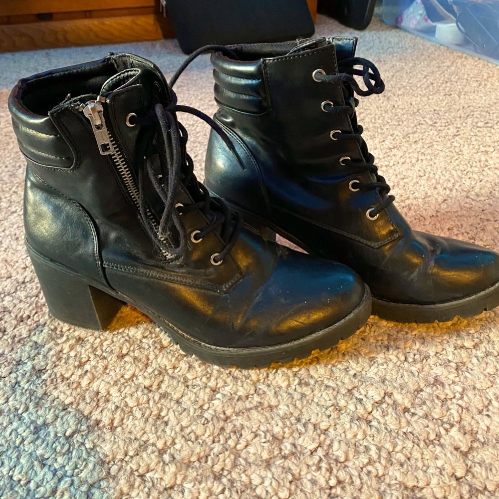 Target High Heel Booties Boots Faux Leather